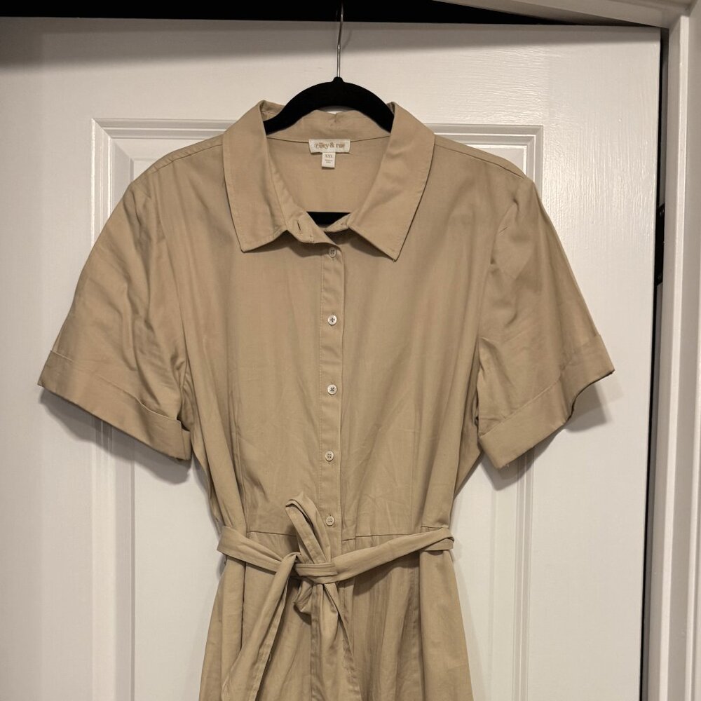 Riley and Rae Button Down Dress with Ruffle Flair